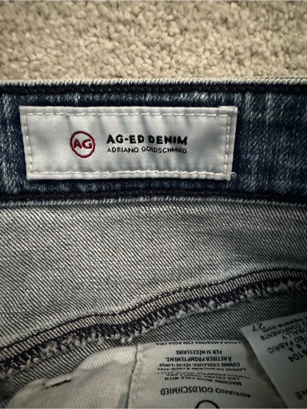 New AG Erin Distressed Pencil Skirt in Light Denim Size 27